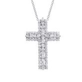 1.43ct 18k White Gold Diamond Cross Necklace